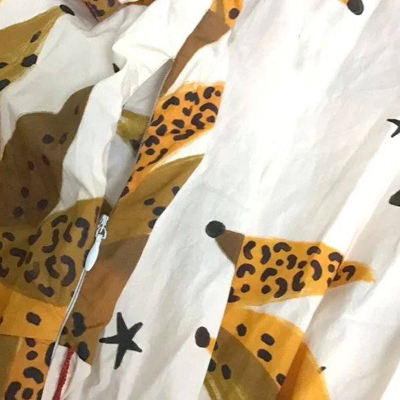 Farm Rio Creme & Brown Banana Puff Sleeve Dress - Picture 12 of 13